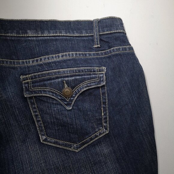 Zana Di Fashion Bug Ladies Size 22 Dark Wash Straight Leg Blue Jeans - Picture 5 of 12